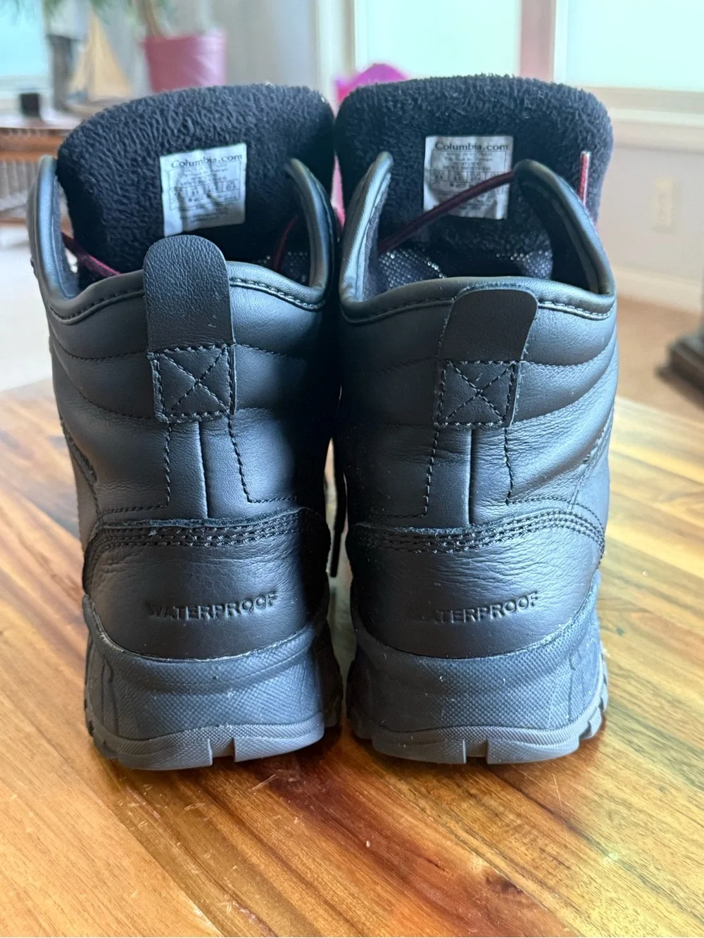 Columbia Black Boots with Burgundy Laces